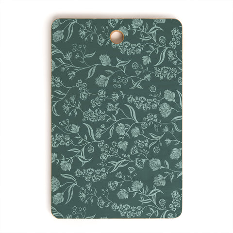 Schatzi Brown Ingrid Floral Green Cutting Board Rectangle