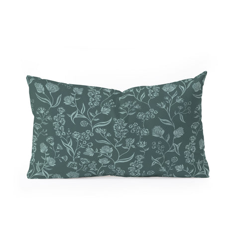 Schatzi Brown Ingrid Floral Green Oblong Throw Pillow