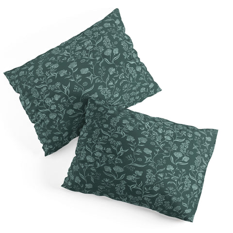 Schatzi Brown Ingrid Floral Green Pillow Shams