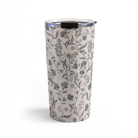Schatzi Brown Ingrid Floral Ivory Bone Travel Mug