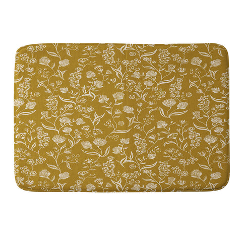 Schatzi Brown Ingrid Floral Marigold Memory Foam Bath Mat