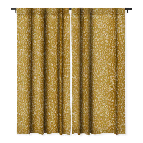 Schatzi Brown Ingrid Floral Marigold Blackout Window Curtain
