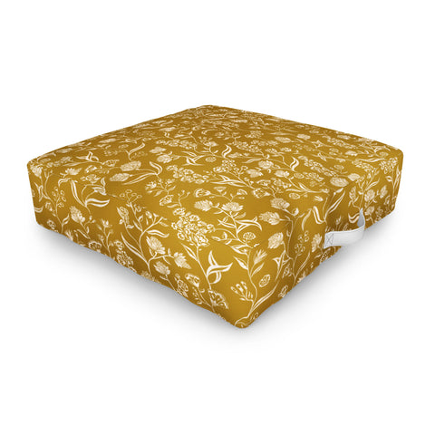 Schatzi Brown Ingrid Floral Marigold Outdoor Floor Cushion
