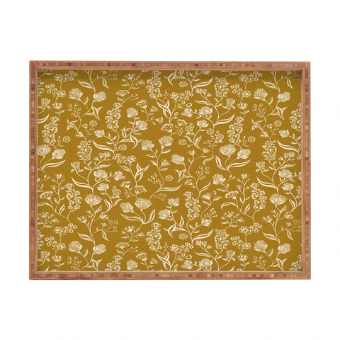 Schatzi Brown Ingrid Floral Marigold Rectangular Tray