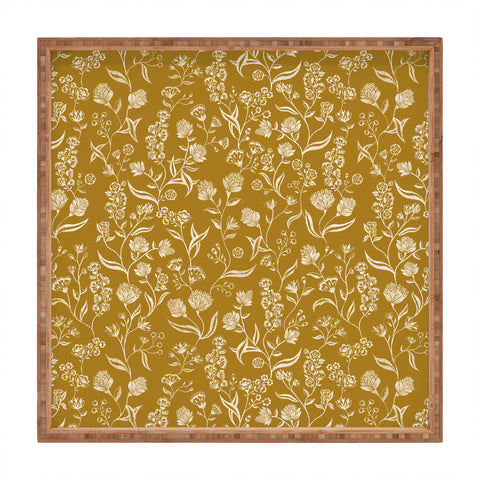 Schatzi Brown Ingrid Floral Marigold Square Tray