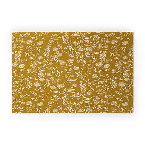 Schatzi Brown Ingrid Floral Marigold Welcome Mat