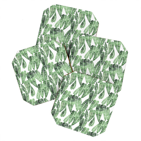 Schatzi Brown Island Goddess Leaf Green Coaster Set