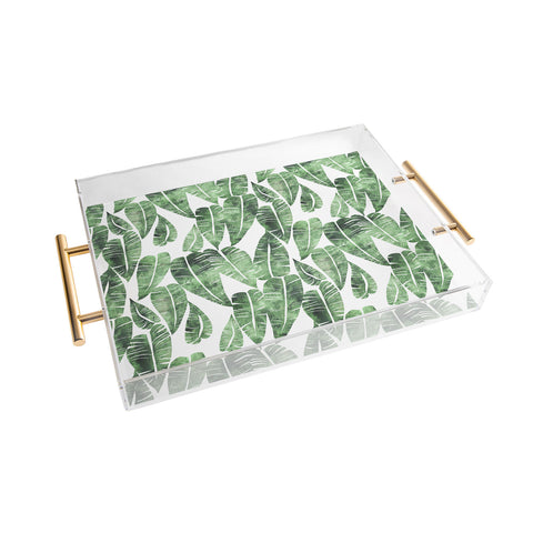 Schatzi Brown Island Goddess Leaf Green Acrylic Tray