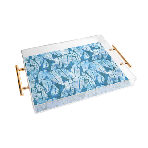 Schatzi Brown Island Goddess Leaf Turquoise Acrylic Tray