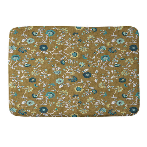 Schatzi Brown Jaipur Olive green Memory Foam Bath Mat