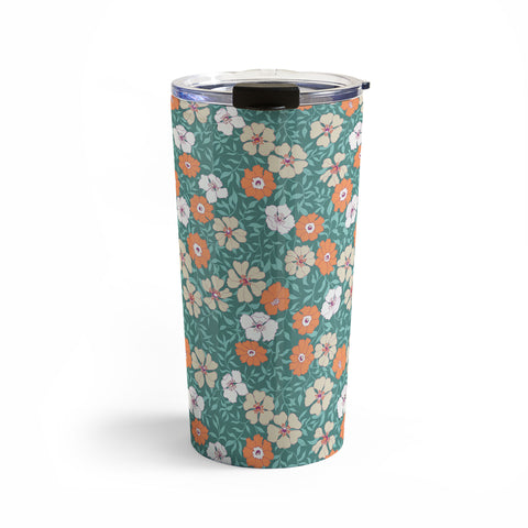 Schatzi Brown Jirra Floral Green Travel Mug