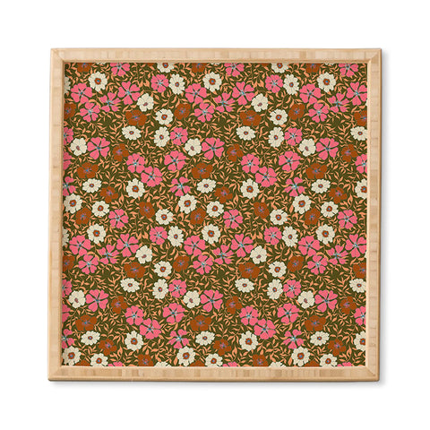 Schatzi Brown Jirra Floral Olive Framed Wall Art