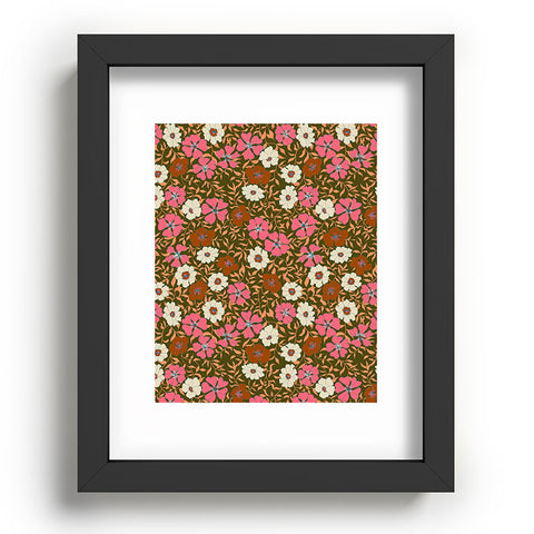 Schatzi Brown Jirra Floral Olive Recessed Framing Rectangle
