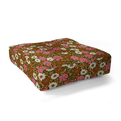 Schatzi Brown Jirra Floral Olive Floor Pillow Square