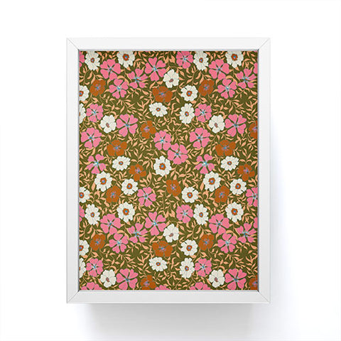 Schatzi Brown Jirra Floral Olive Framed Mini Art Print