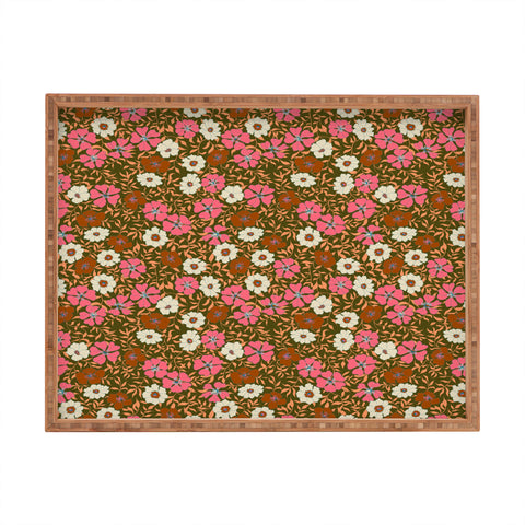 Schatzi Brown Jirra Floral Olive Rectangular Tray