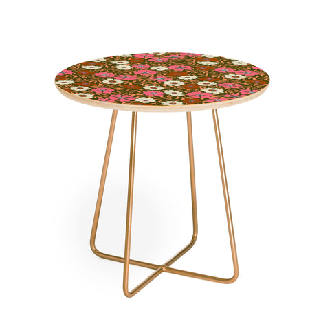 Schatzi Brown Jirra Floral Olive Round Side Table