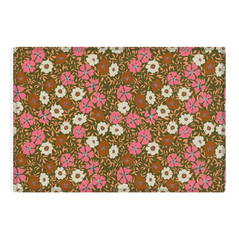 Schatzi Brown Jirra Floral Olive Outdoor Rug