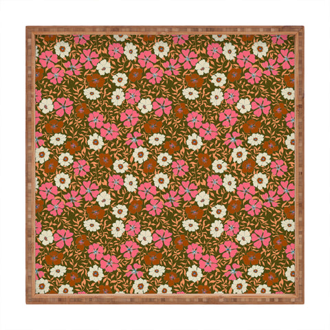 Schatzi Brown Jirra Floral Olive Square Tray