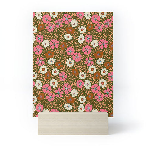 Schatzi Brown Jirra Floral Olive Mini Art Print