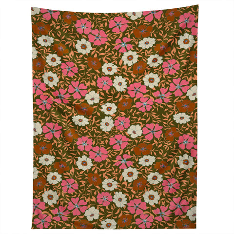 Schatzi Brown Jirra Floral Olive Tapestry