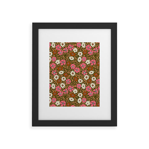 Schatzi Brown Jirra Floral Olive Framed Art Print