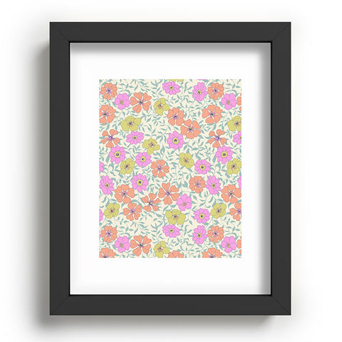 Schatzi Brown Jirra Floral Pastel Recessed Framing Rectangle