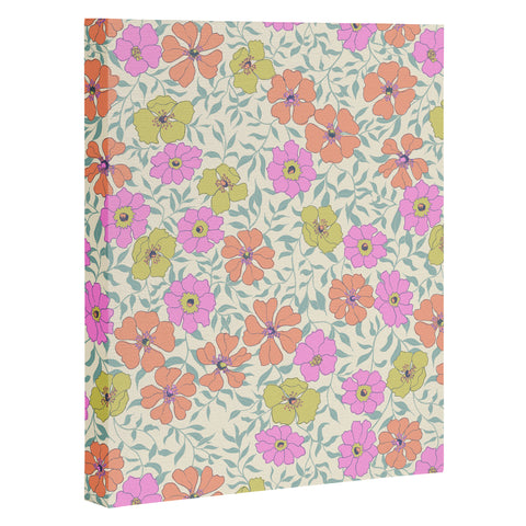 Schatzi Brown Jirra Floral Pastel Art Canvas