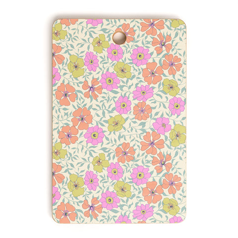 Schatzi Brown Jirra Floral Pastel Cutting Board Rectangle
