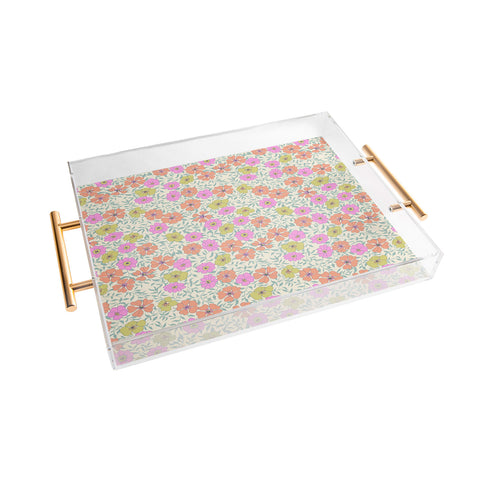 Schatzi Brown Jirra Floral Pastel Acrylic Tray
