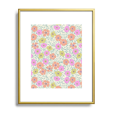 Schatzi Brown Jirra Floral Pastel Metal Framed Art Print