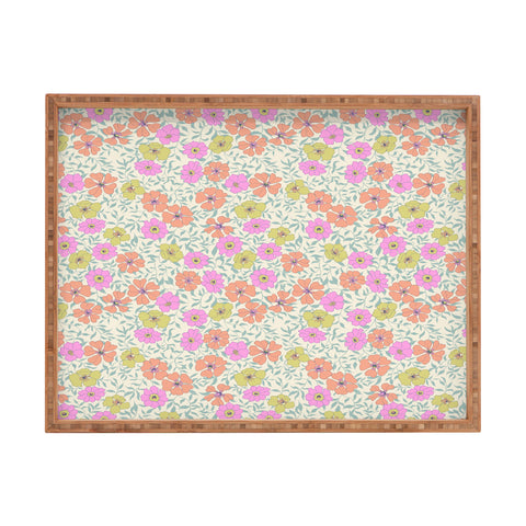 Schatzi Brown Jirra Floral Pastel Rectangular Tray