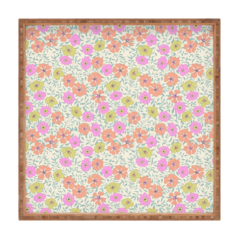 Schatzi Brown Jirra Floral Pastel Square Tray