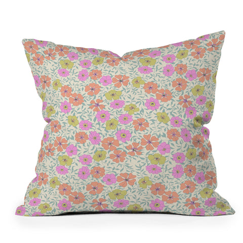 Schatzi Brown Jirra Floral Pastel Throw Pillow