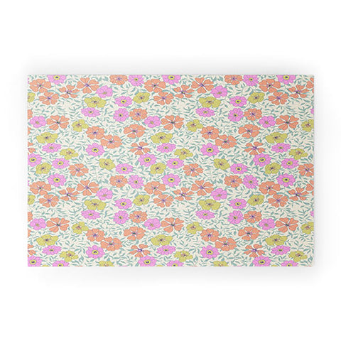 Schatzi Brown Jirra Floral Pastel Welcome Mat