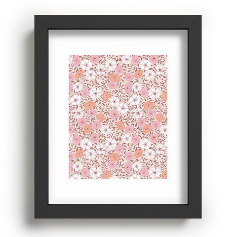 Schatzi Brown Jirra Floral Pink Recessed Framing Rectangle
