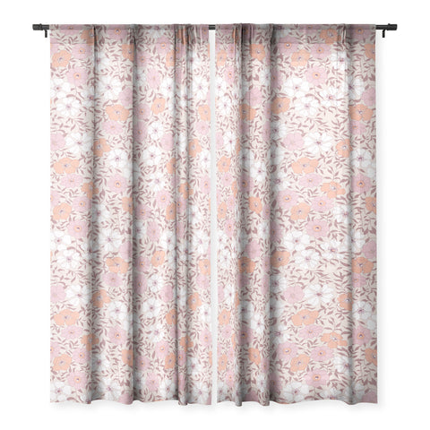 Schatzi Brown Jirra Floral Pink Sheer Non Repeat