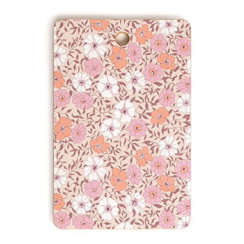 Schatzi Brown Jirra Floral Pink Cutting Board Rectangle