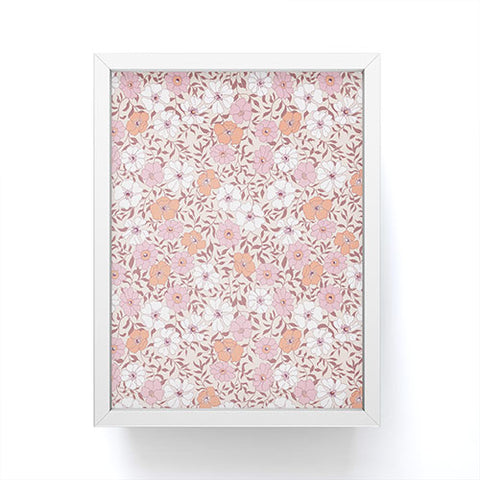 Schatzi Brown Jirra Floral Pink Framed Mini Art Print
