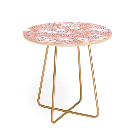 Schatzi Brown Jirra Floral Pink Round Side Table