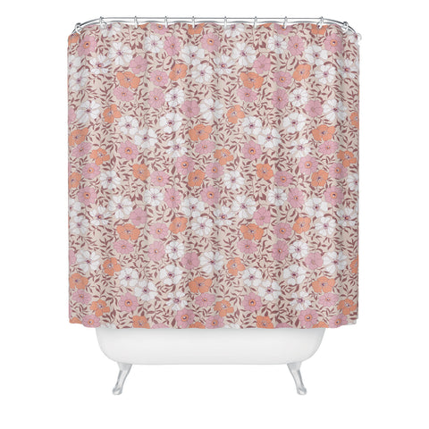 Schatzi Brown Jirra Floral Pink Shower Curtain