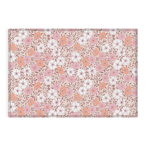 Schatzi Brown Jirra Floral Pink Outdoor Rug