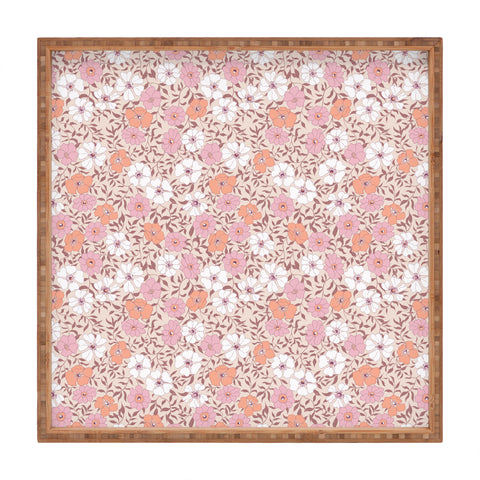 Schatzi Brown Jirra Floral Pink Square Tray