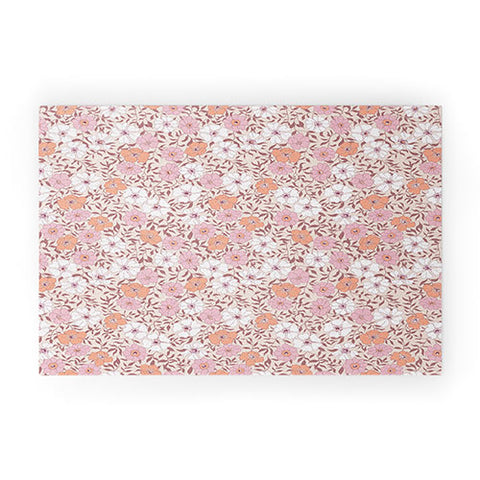 Schatzi Brown Jirra Floral Pink Welcome Mat