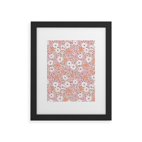Schatzi Brown Jirra Floral Pink Framed Art Print