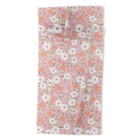Schatzi Brown Jirra Floral Pink Beach Towel
