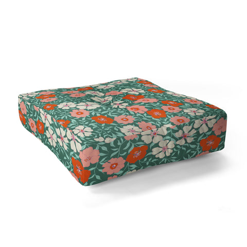 Schatzi Brown Jirra Floral Spring Floor Pillow Square
