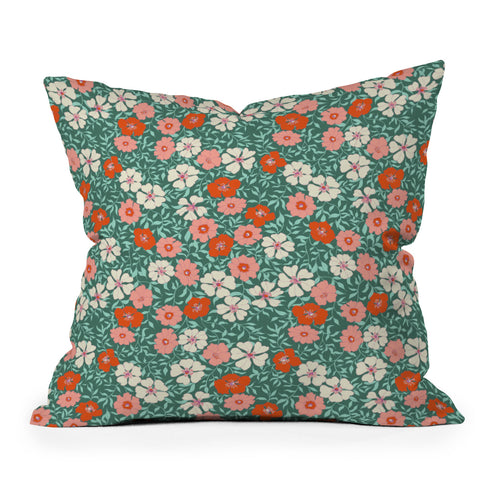 Schatzi Brown Jirra Floral Spring Throw Pillow