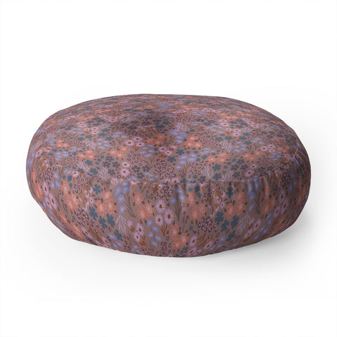 Schatzi Brown Joycelyn Ditsy Muted Mauve Floor Pillow Round