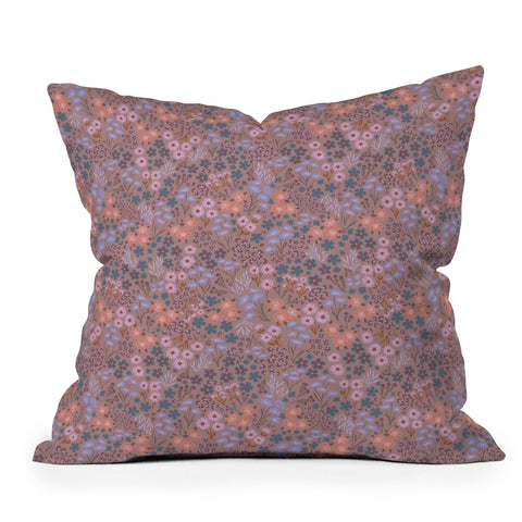Schatzi Brown Joycelyn Ditsy Muted Mauve Throw Pillow